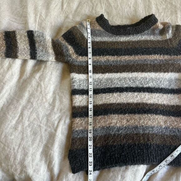 Sonoma sweaters | boucle striped sweater in coastal neutrals fuzzy cozy petite m - Picture 4 of 13